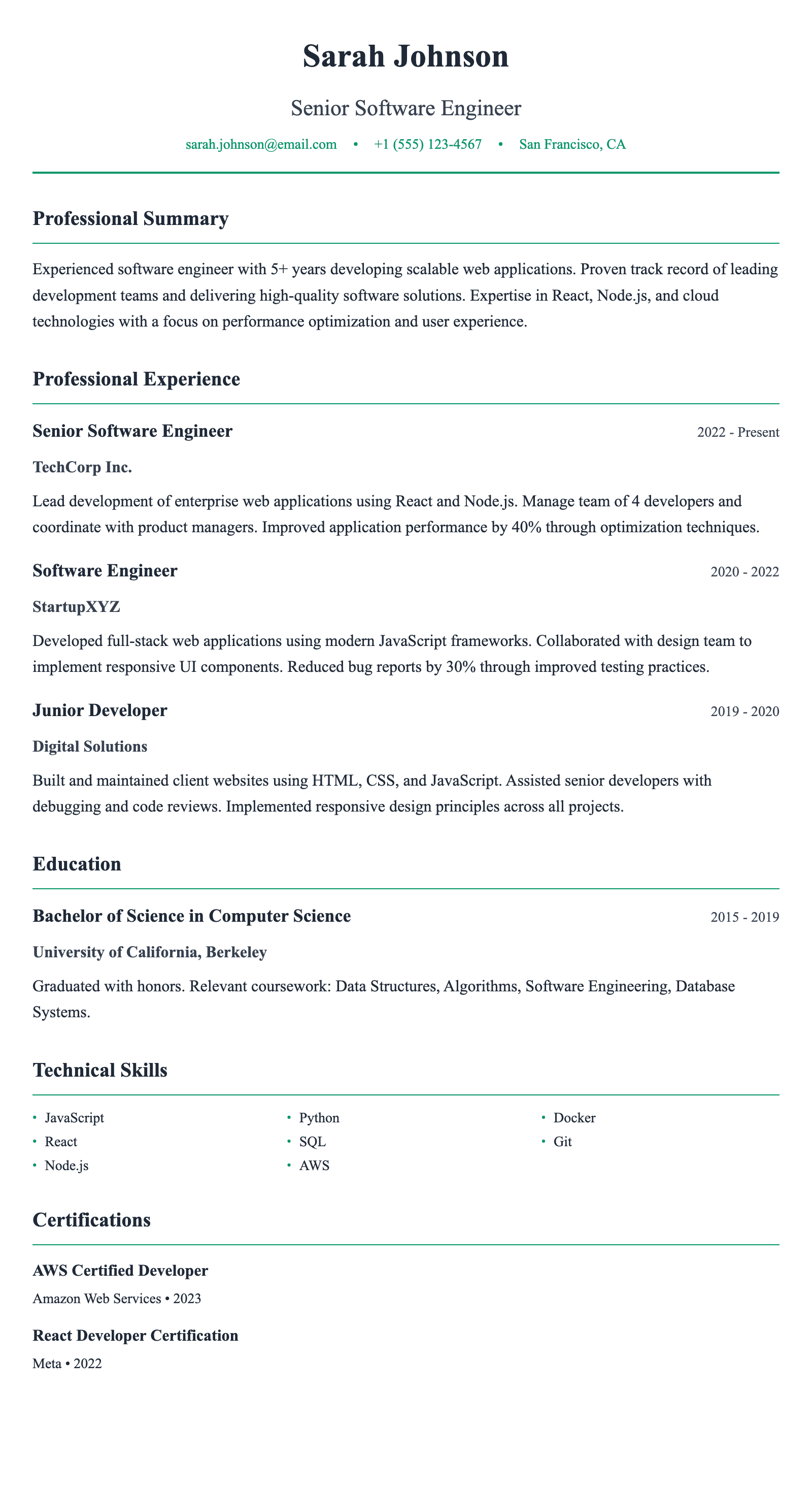 ATS Finance Analyst résumé template preview