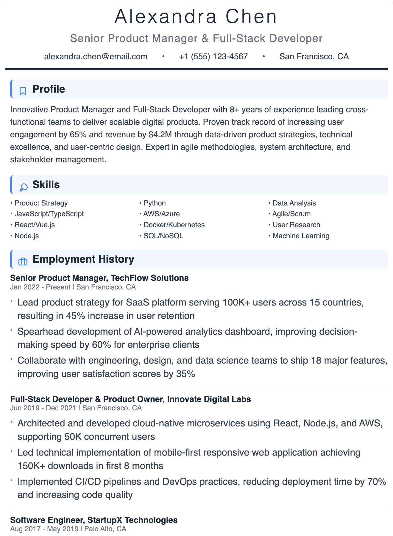 Professional Infographic résumé template