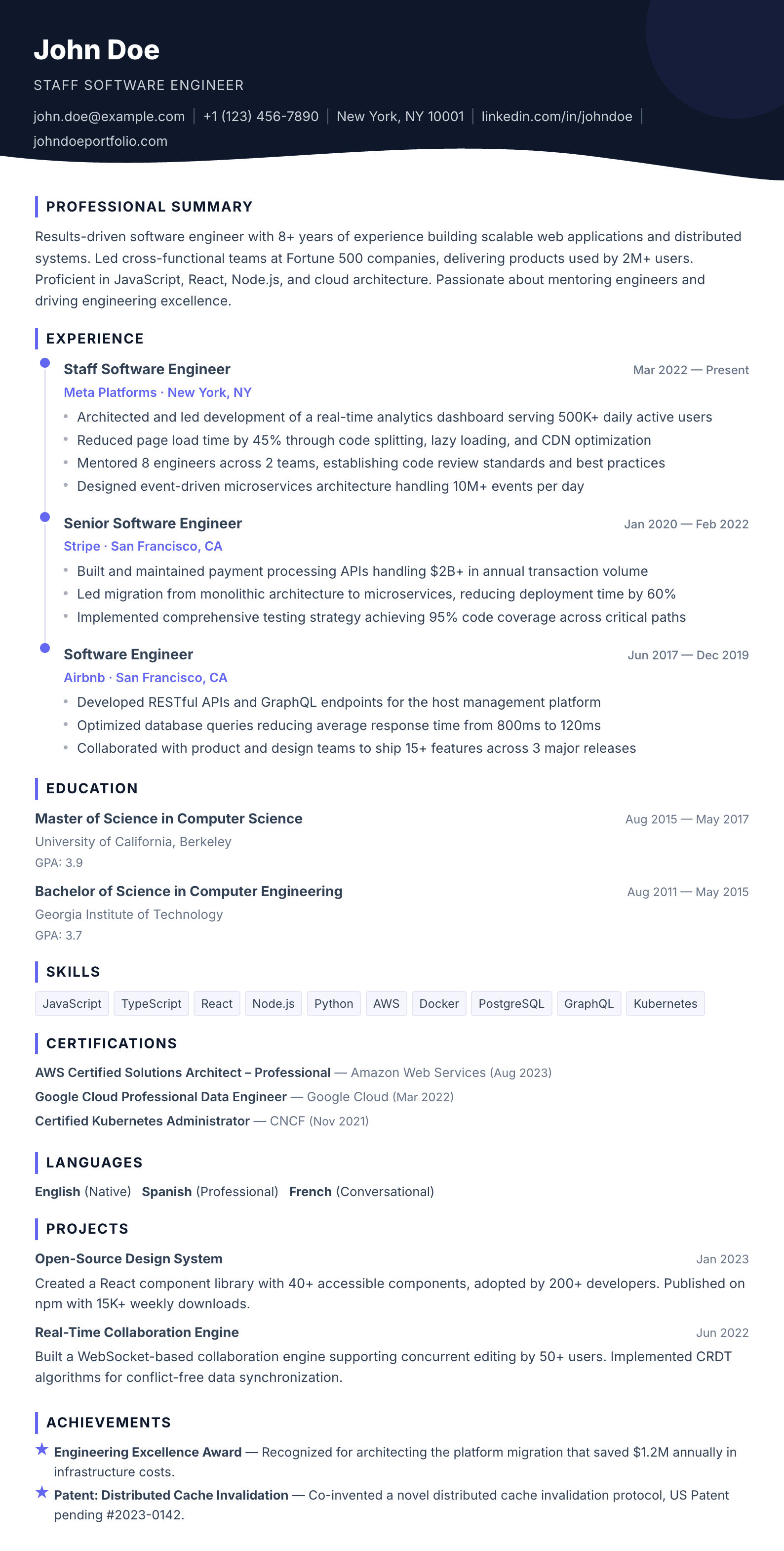 Iconic résumé template