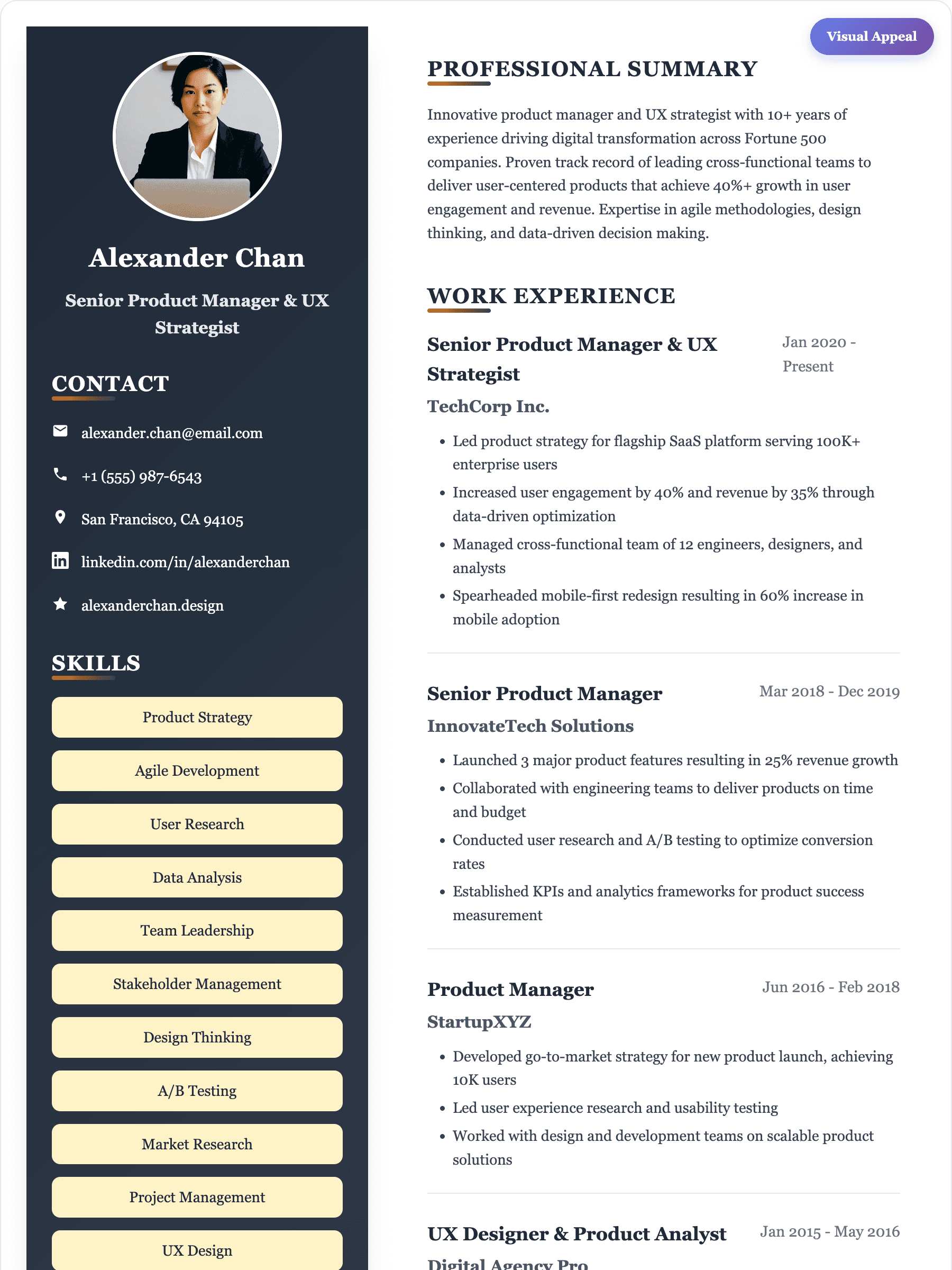 Elegant Executive résumé template